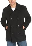 Marc New York Men's Wool Twill Notch Collar Peacoat