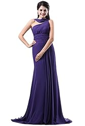 One Shoulder Chiffon Evening Dress/Prom Dress 