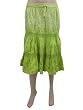 Womens Boho Gypsy Skirt Sequin Embroidered Pear Green Cotton Skirts 25"