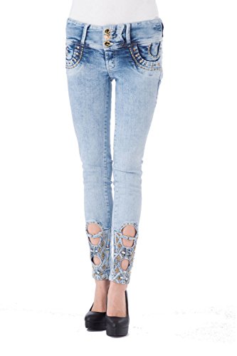 (ドゥジーンズ) Do jeans 美脚ストレッチスキニージーンズ[ornament] dfa-2270 インディゴ