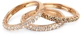 Judith Jack Sterling Silver and Rose Gold-Plated Stack Rings Size 8