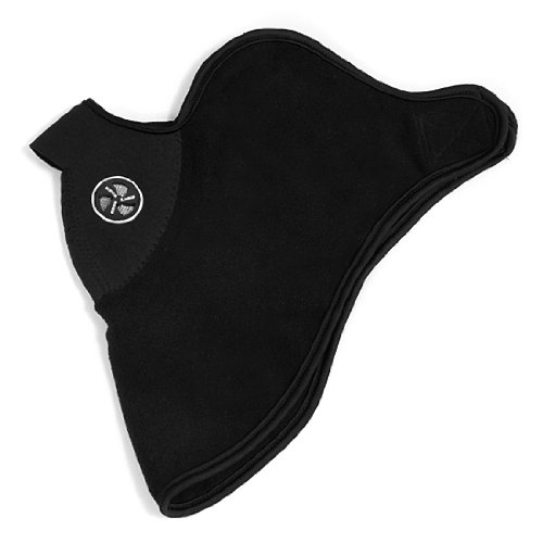 Black Neoprene Thermal Fleece Motorcycle Biker Motor Bike Scooter ATV Riding Dirt Bike Street Bike Cruiser Chopper Half Helmet Accessories Warmer Half Face Vent Face Mask Facemask
