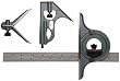 Mitutoyo 180-906, 12" Combination Square Set, 4 piece, Hardened Cast Iron Square and Center Heads Cast Iron Protractor Head, Protractor Head, 12" (16R) Stainless Steel Blade
