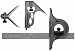 Mitutoyo 180-906, 12" Combination Square Set, 4 piece, Hardened Cast Iron Square and Center Heads Cast Iron Protractor Head, Protractor Head, 12" (16R) Stainless Steel Blade