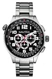 Nautica Men's Black Dial Chronograph Watch A29523G With Stainless Steel Bracelet