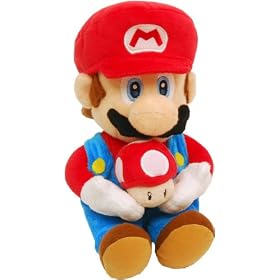 Super Mario Galaxy 6 Inch Plush Figure Super Mario (Holding Super Mushroom)