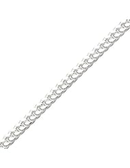 Sterling Silver 6.5mm Diamond-cut Curb Chain - 8 Inch