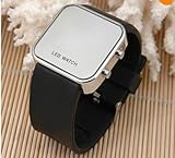 Luxury Mirror LED Digital Date Jelly Silicon Unisex Casual Sport Wrist Watch