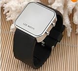 AQY(TM) Luxury Mirror LED Digital Date Jelly Silicon Unisex Casual Sport Wrist Watch