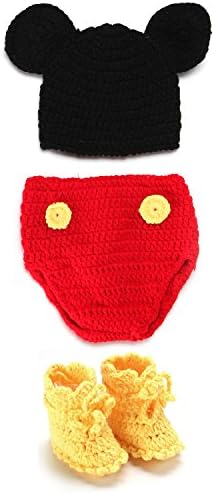 ChenJia Baby Photography Props Handmade Crochet Knitted Unisex Baby Cap Outfit