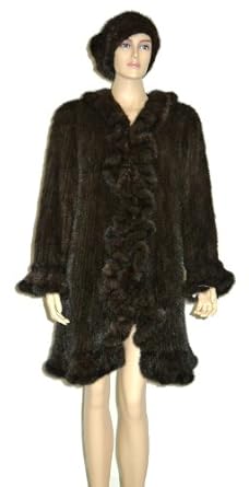 Knitted 100% Mink Coat with Ruffles