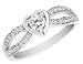 Diamond Heart Engagement Ring 1/3 Carat (ctw) in White Gold