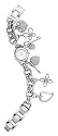 Fossil ES2147 Ladies Stainless Steel Charm bracelet with Silver Dial