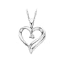 Sterling Silver Heart Pendant with Diamond Accent