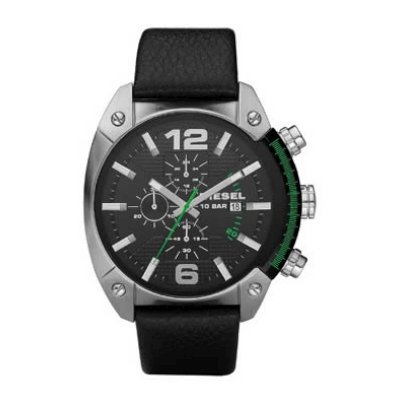 Diesel Men's DZ4206 Leather Quartz Watch with Black Dial