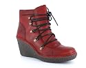 FLY LONDON VING SQUARE TOE D-RING WEDGE SHOES RED