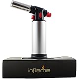 Inflame Refillable Butane Kitchen Torch. Culinary Torch for Home Cooking and Chefs. Blow Torch for Soldering, Brazing, Crafts, DIY, and Creme Brulee FREE E-Recipe Included!