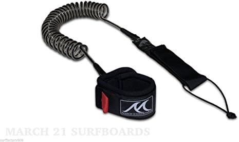10' Coil SUP Stand Up Paddle Board Surf Leash 8 mm Cord Black
