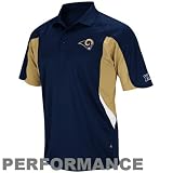 NFL Men's St. Louis Rams Field Clsc IV Polo Adult Short Sleeve Synthetic Polo (Athletic Navy/Har Gold/White, Large)