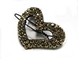 Sparkling Bronze Heart Crystal Hair Accessory Barette Clip Fashion