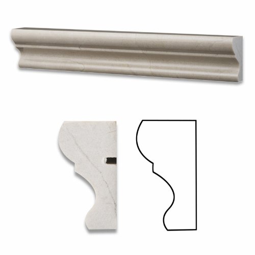Crema Marfil Marble Polished 2 X 12 Crown Mercer Molding Trim - 4" Sample