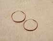 Copper Hoop Earrings, Hammered, Oval - 1.25 Inch Width