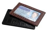 DataSafe RFID Shielding Italian Leather Croc Embossed Deluxe Slim Credit Card Wallet