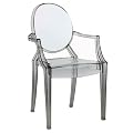 Louis XV Ghost Chair in Transparent Grey, Inspired By Philippe Starck