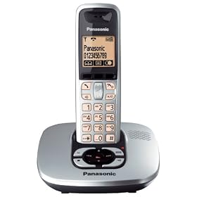 Panasonic KX-TG6421ES DECT Single Digital Cordless Phone Set With Answer Machine - Silver