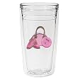 Bowling in Pink 12 oz Slimline Insulated Beverage Tumbler, Clear