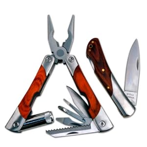 Tooluxe Pocket Multi-Tool and Bonus Knife Set - Rosewood Handle, Great Gift by 