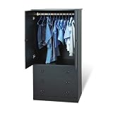 Black 3-Drawer Wardrobe
