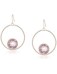 14k Rose Gold Plated Sterling Silver Amethyst Fashion Drop Earrings