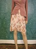 $845 New BLUMARINE Silk Leaf Applique Pink Skirt 40 / 6