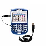 Coiled Power Hot Sync and Charge USB Data Cable w/ Tip Exchange for the Blackberry 7230 - Gomadic Brand