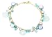 : 14K YELLOW GOLD APATITE SILVER FRESHWATER PEARL BLUE TOPAZ CHALCEDONY BRACELET