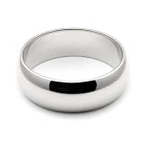 10K White Gold Men's & Women's Wedding Bands 6mm half round 10K White Gold Men's & Women's Wedding Bands 6mm half round