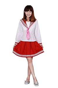 E-Mell Women's Lucky Star Cosplay Izumi Konata Costume School Uniform Sailor Suit (XL)
