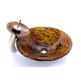 Buy 3 4 Thickness Bathroom Fire Vortex Style Glass Vessel Sink Combo with Brushed... by Best Sink