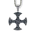 Stainless Steel Celtic Cross With Black Plating on 22 inch Polished Ball Chain