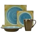 Earth Retreat Square 16-pc. Dinnerware Set - Turquoise