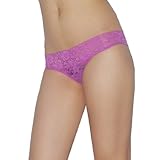 IMAGE OF Ladies Sexy Candie's Lace Hipster Stretch Brief Thong Panties Underwear / Knickers - Purple (Size: S)