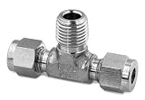 Parker 316 Stainless Steel A-LOK Male Branch Tee 1/4 x 1/4 x 1/4 M NPT