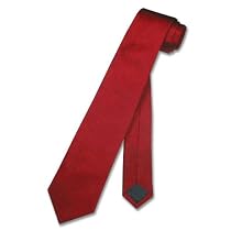 SILK Narrow NeckTie Skinny CRANBERRY / Dark Red Thin Men's Neck Tie
