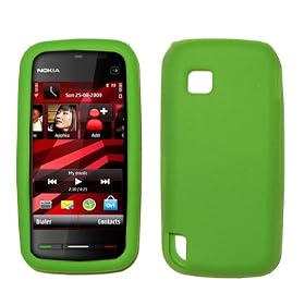Premium Neon Green Silicone Gel Skin Cover Case for Nokia Nuron 5230 [Accessory Export Brand Packaging]