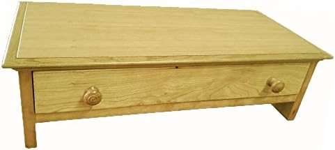 Wood Monitor Stand with Drawer and Cubby in MAPLE - Large Size