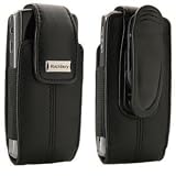Blackberry OEM Lambskin Leather Holster with Swivel Belt Clip Black for Blackberry 8120 8130