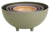 Zak Designs Assorted Neutrals/Moss Green 4-Piece Footed Bowl Set