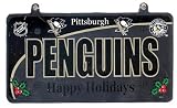 Pittsburgh Penguins NHL Happy Holidays Mini License Plate Christmas Ornament