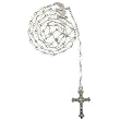 Peace Dove Rosary - Faceted Clear Beads with Chain Links - Peace Dove Centerpiece - 22'' Length - 6mm Beads